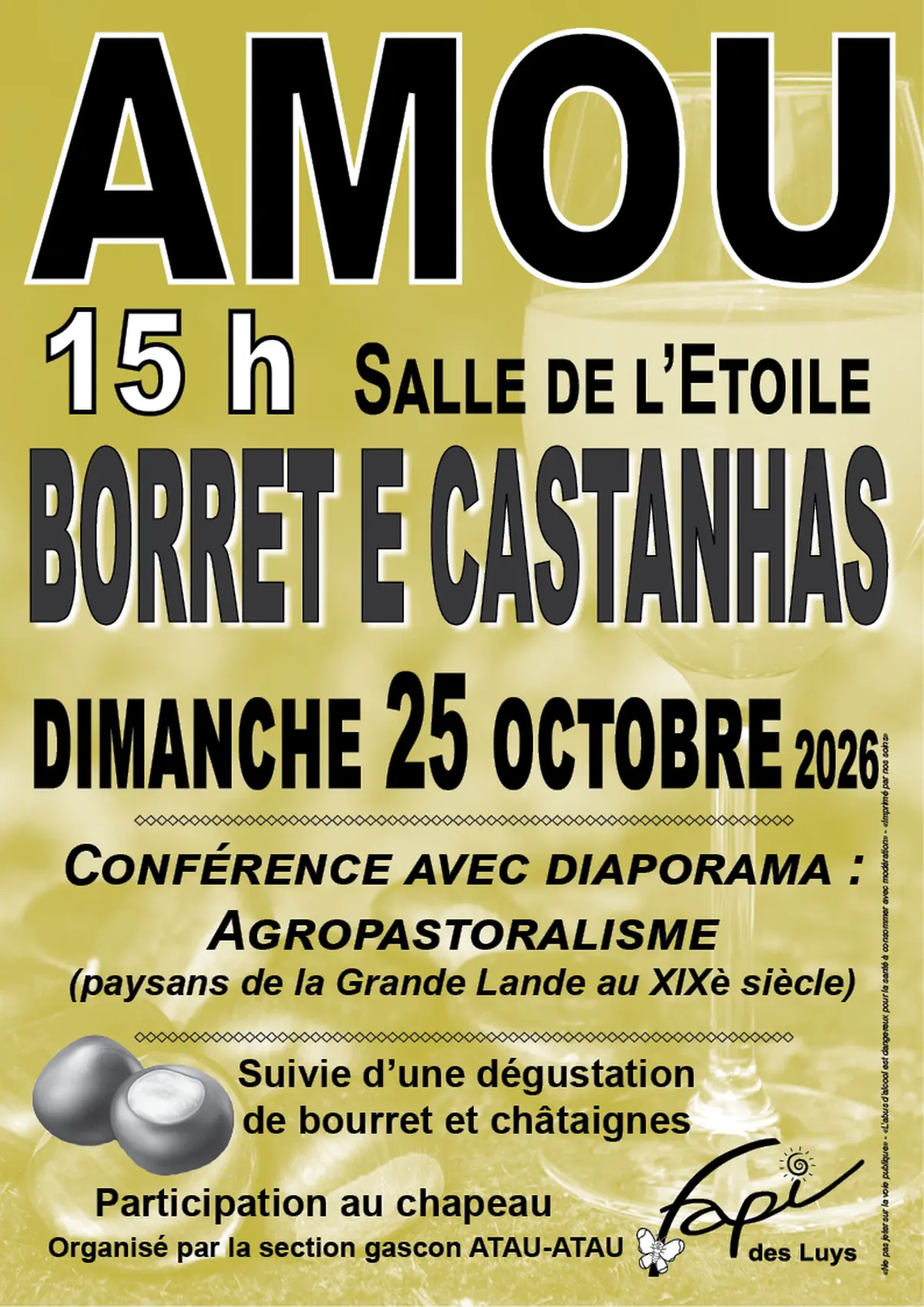 Conférence Agropastoralisme suivie d'une dégustation Borret e castanhas