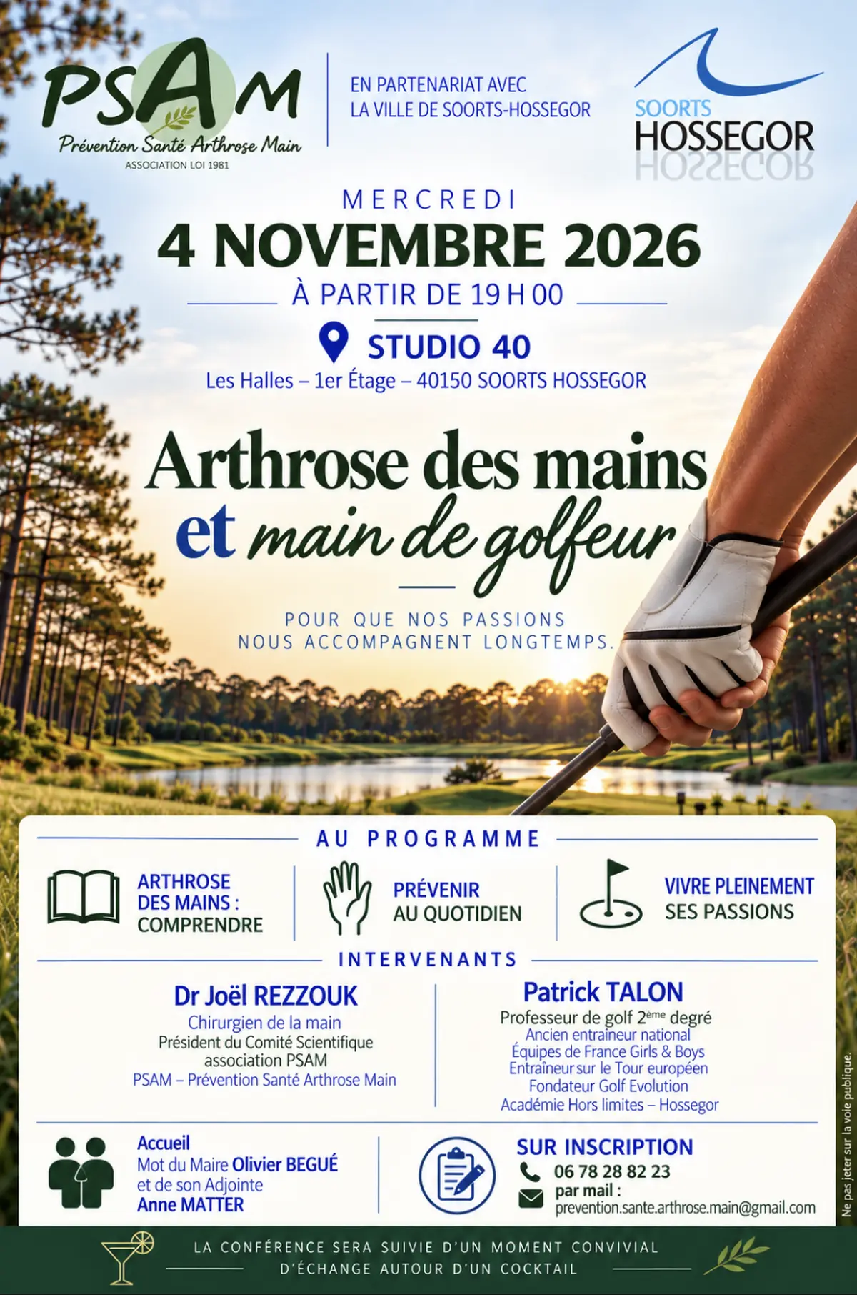 Conférence « Arthrose des mains et main de golfeur »
