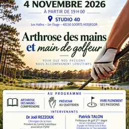 Conférence « Arthrose des mains et main de golfeur »