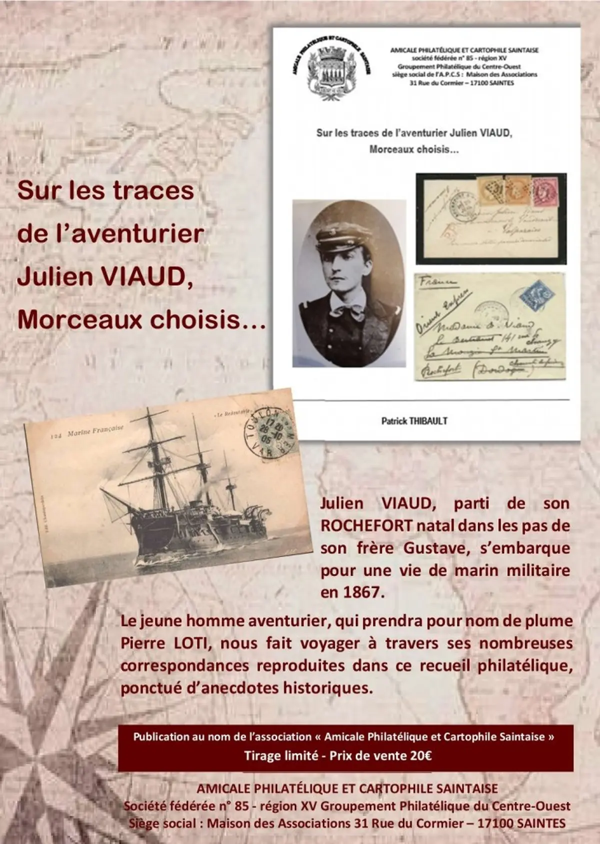 Conférence avec diaporama : sur les traces de l'aventurier Julien VIAUD