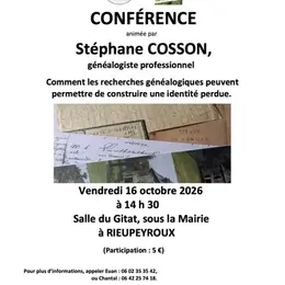 Conférence - Comment les recherches peuvent permettre de construire une identité perdue.