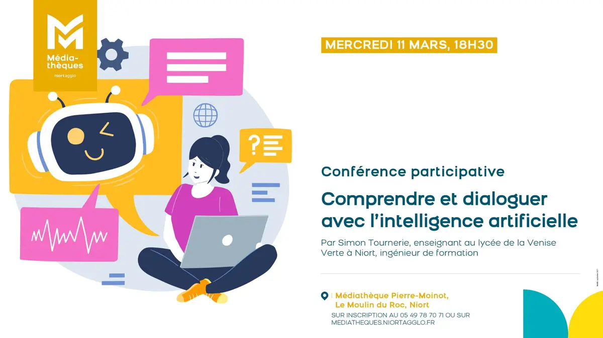 Conférence Comprendre et dialoguer avec l'intelligence artificielle à Niort