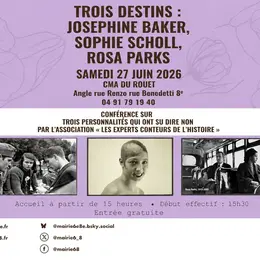 Conférence contée consacrée à trois figures féminines majeures du XXe siècle