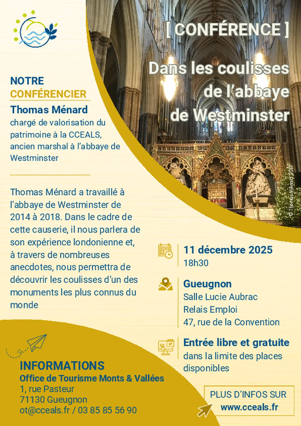 Conférence Dans les coulisses de l'abbaye de Westminster