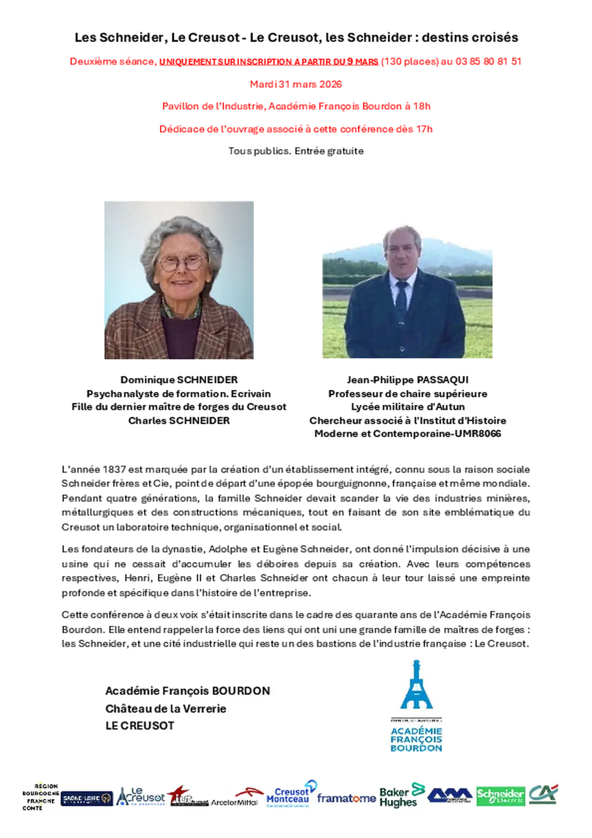 Conférence de Dominique Schneider et Jean-Philippe Passaqui - Sur inscription