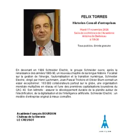 Conférence de Félix TORRES : De Schneider à Schneider Electric : l'histoire continue (1999-2026).