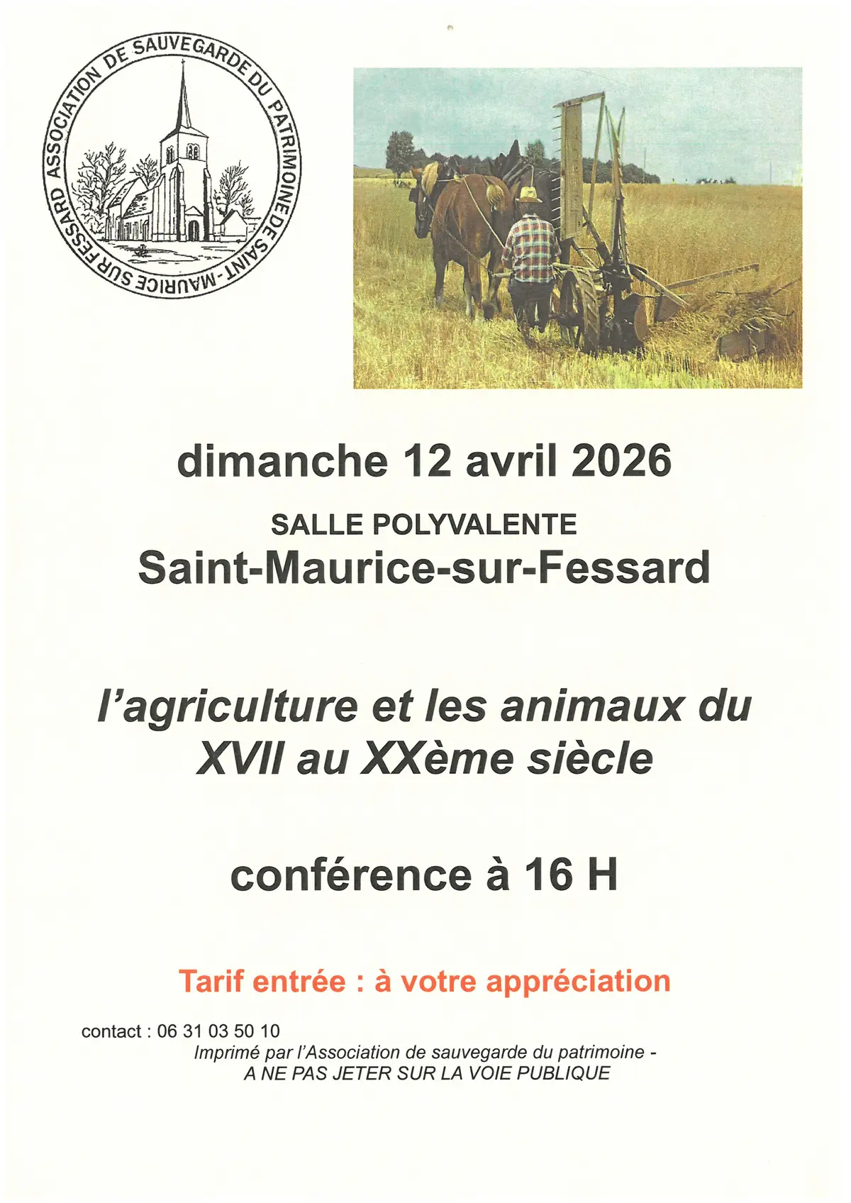 Conférence de l’Association de Sauvegarde du Patrimoine