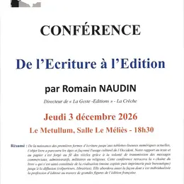 Conférence : De l'Ecriture à l'Edition
