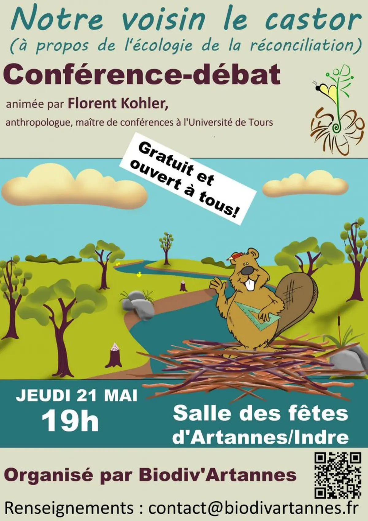 Conférence-débat Notre voisin le castor : à propos de l’écologie de la réconciliation