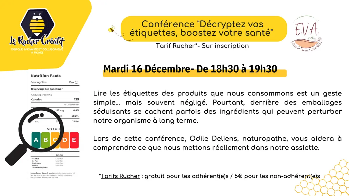 Conférence Décryptez vos étiquettes, boostez votre santé