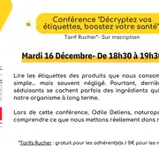 Conférence Décryptez vos étiquettes, boostez votre santé
