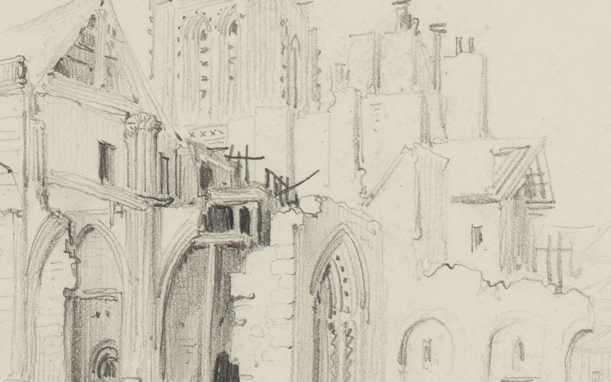 L'église Saint-Pierre-aux-Bœufs en démolition,1835