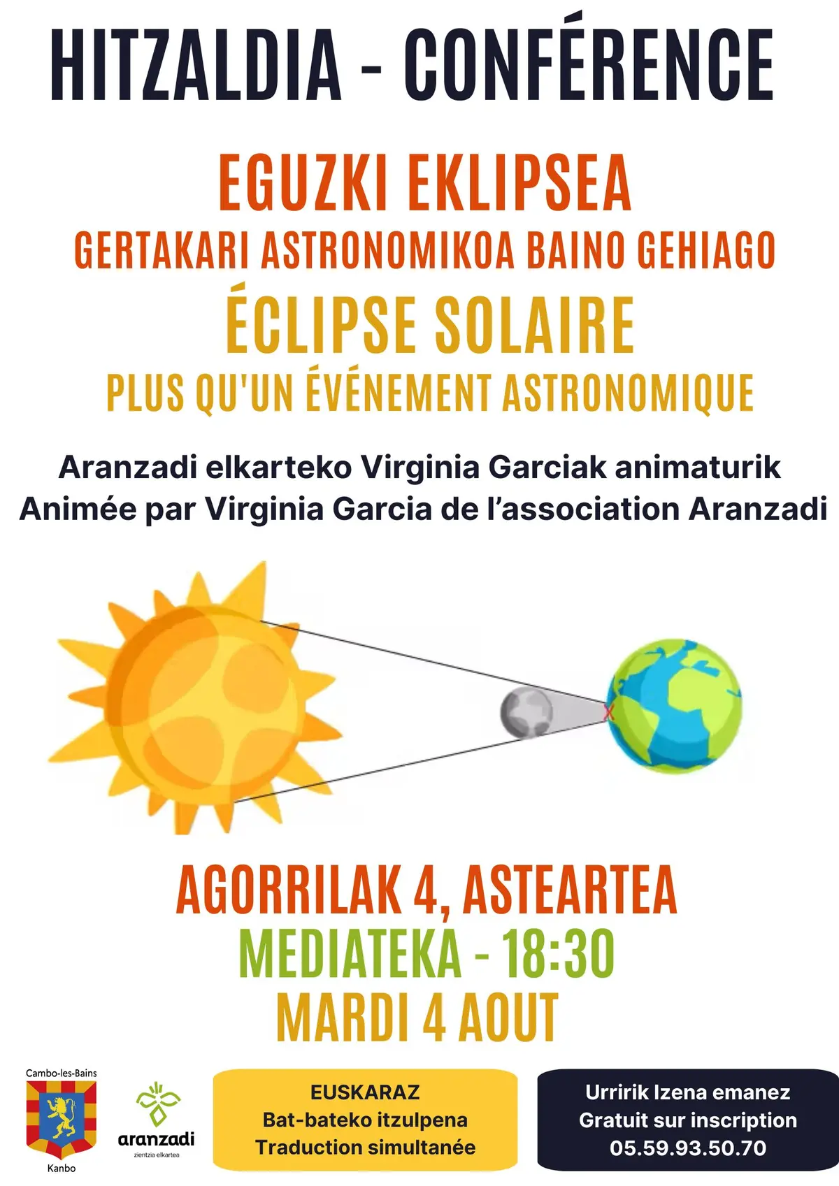 Conférence  Eclipse solaire plus qu'un événement astronomique
