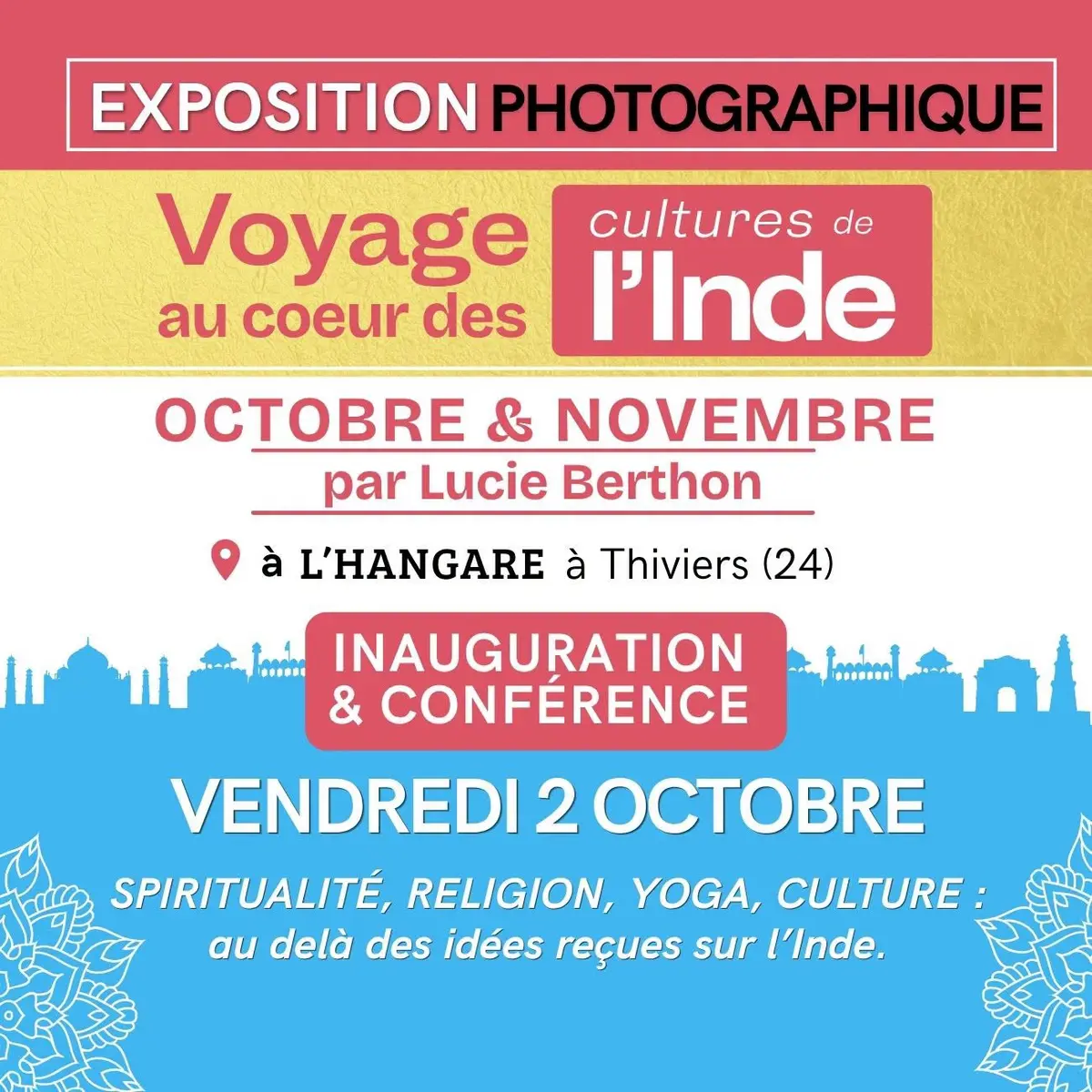Conférence et inauguration d'une expo photo sur l'Inde