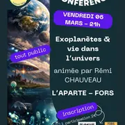 Conférence Exoplanètes et la vie dans l'univers à Fors