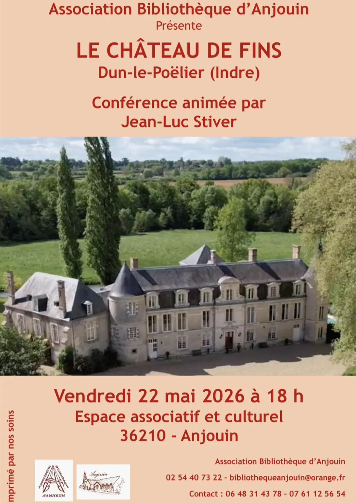 Conférence Hier en Pays de Bazelle - Le Château de Fins (DUN-LE-POELIER)
