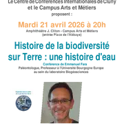 Conférence Histoire de la biodiversité sur Terre : une histoire d'eau
