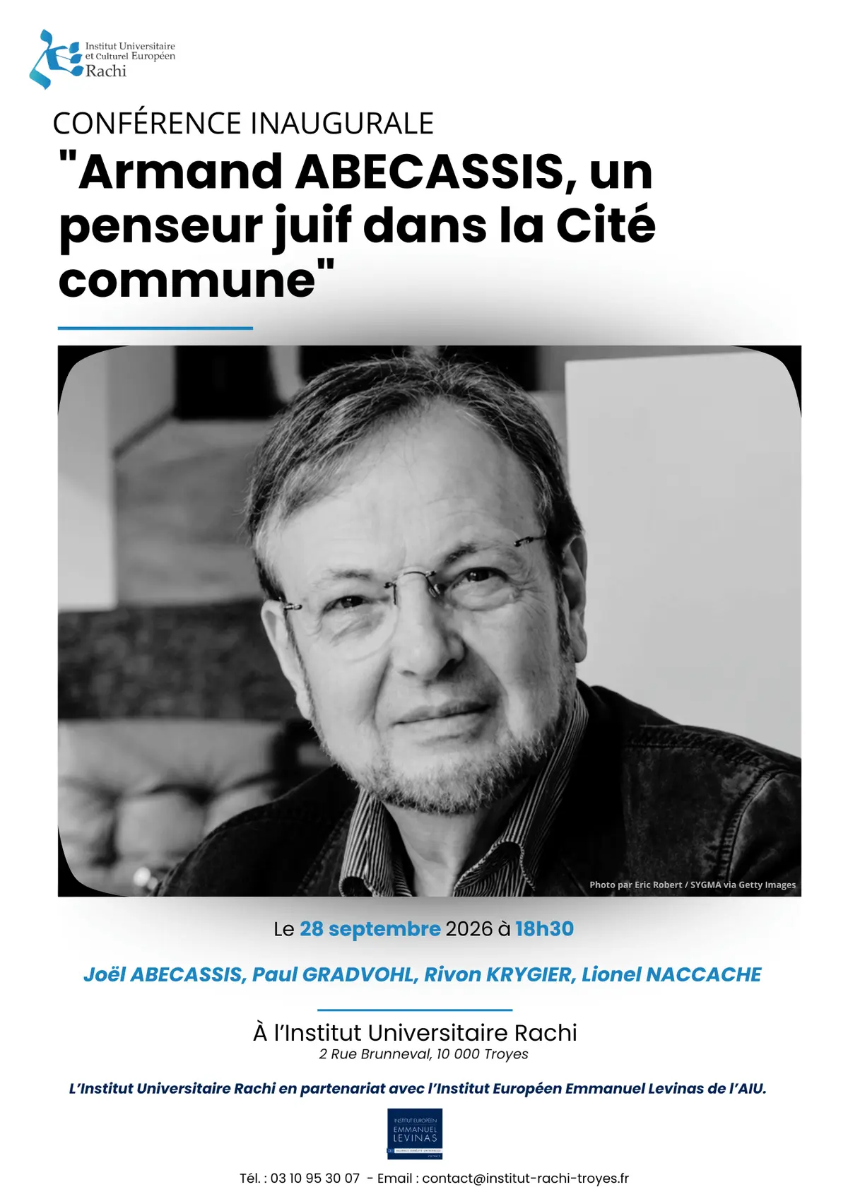 Conférence inaugurale : Armand ABECASSIS, un penseur juif dans la cité commune