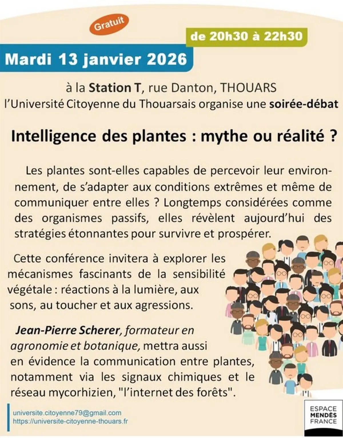 Conférence : intelligence des plantes - mythe ou réalité ?