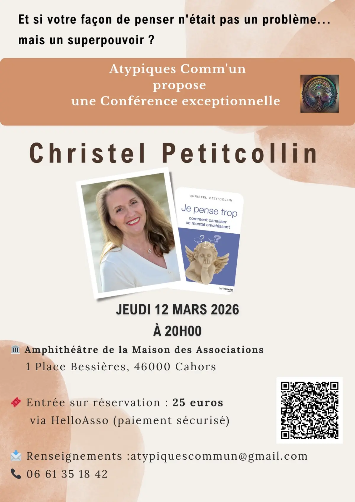 Conférence Je pense trop de Christel Petitcollin