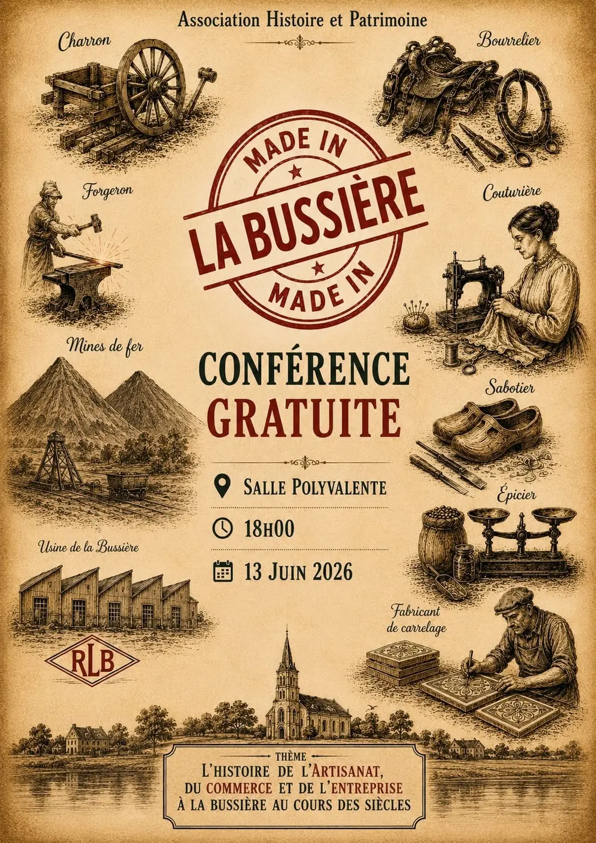 Conférence L'artisanat, les commerces et les entreprises à La Bussière au cours des siècles 