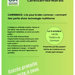Conférence « L’intelligence artificielle au service du bien commun »  Comment tirer parti d’une technologie multiforme ?