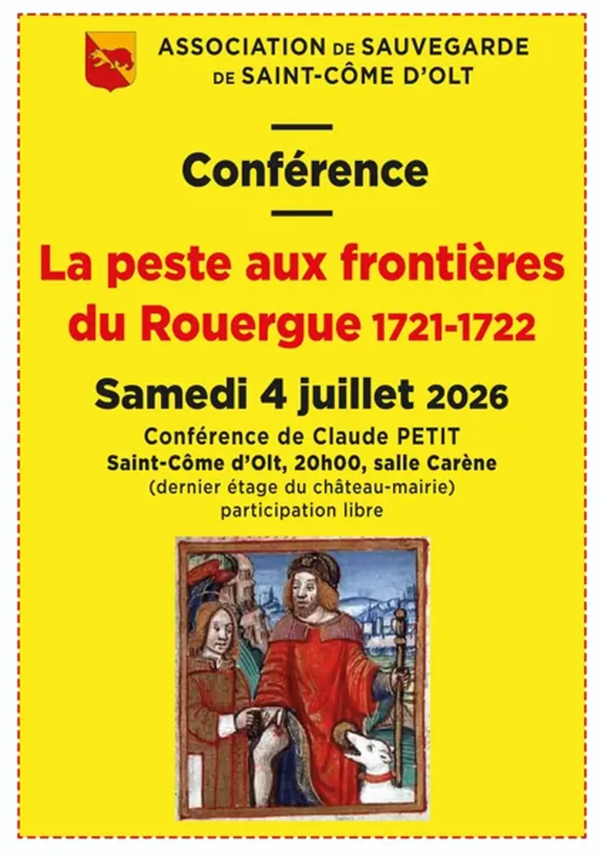 Conférence - La peste aux frontières du Rouergue 1721-1722