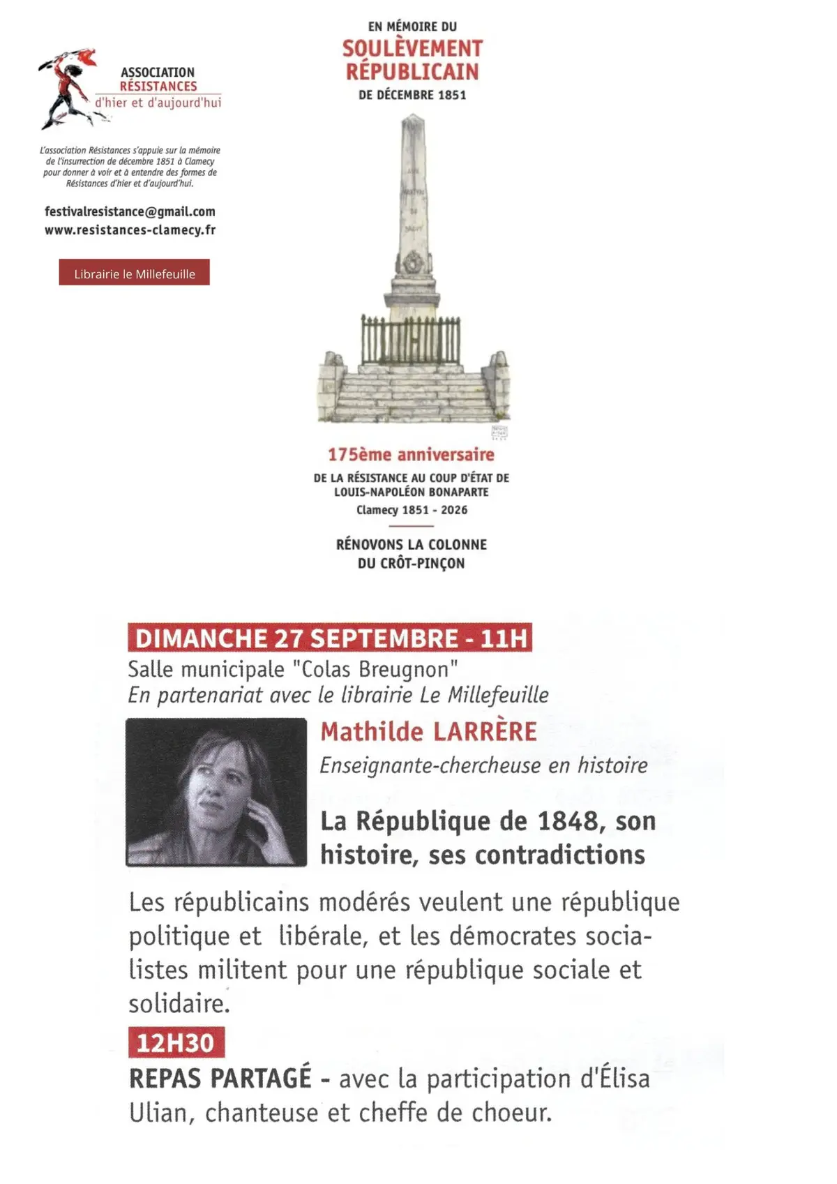 Conférence La République de 1848, son histoire, ses contradictions