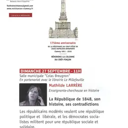 Conférence La République de 1848, son histoire, ses contradictions