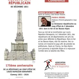 Conférence La résistance républicaine au coup d'Etat du 2 décembre 1851 dans le Var et les Basses-Alpes