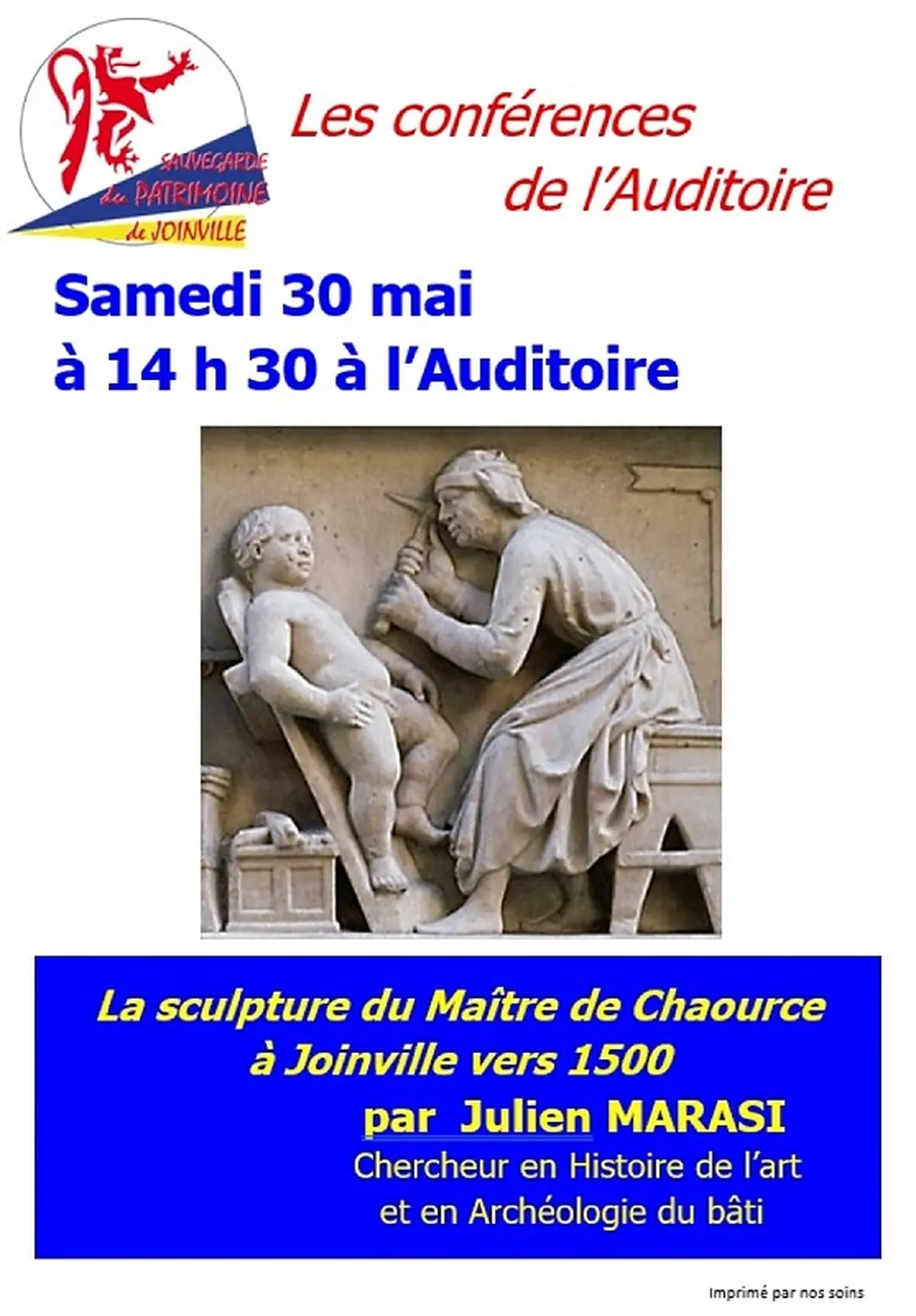 Conférence - La sculpture du Maitre de Chaource à Joinville vers 1500