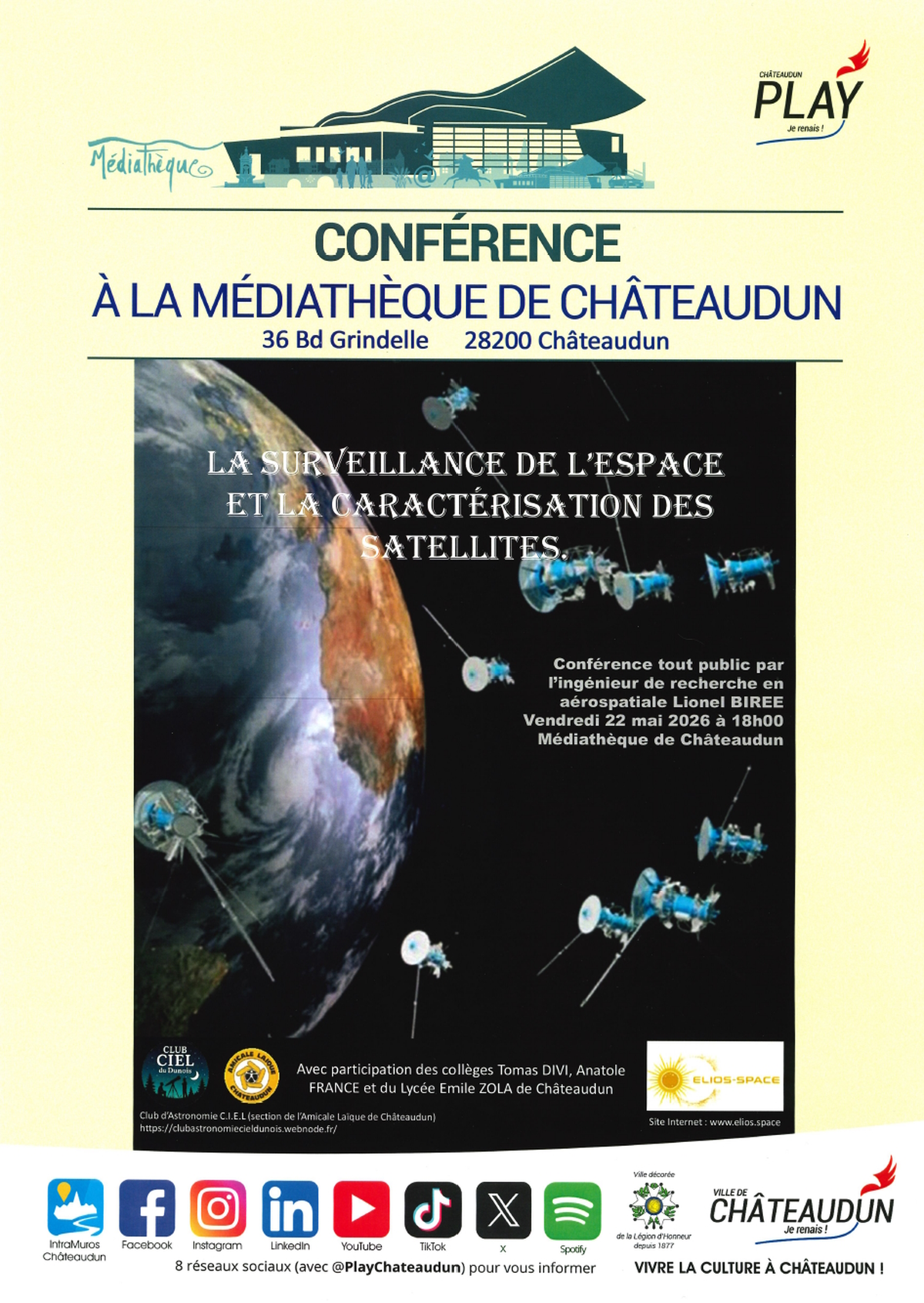 Conférence - La Surveillance de l'Espace et la Caractérisation des Satellites