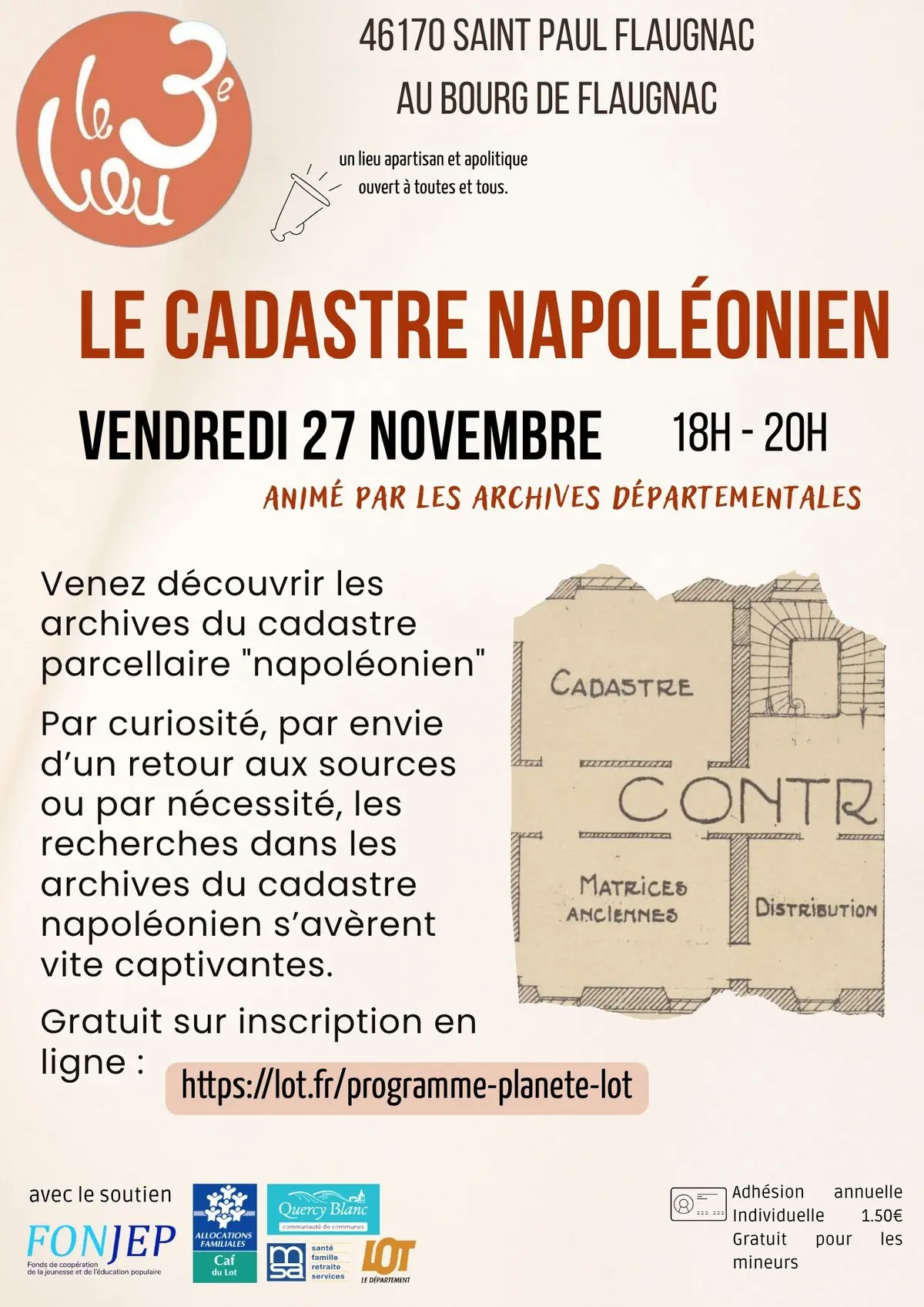 Conférence : le cadastre Napoléonien au 3e Lieu