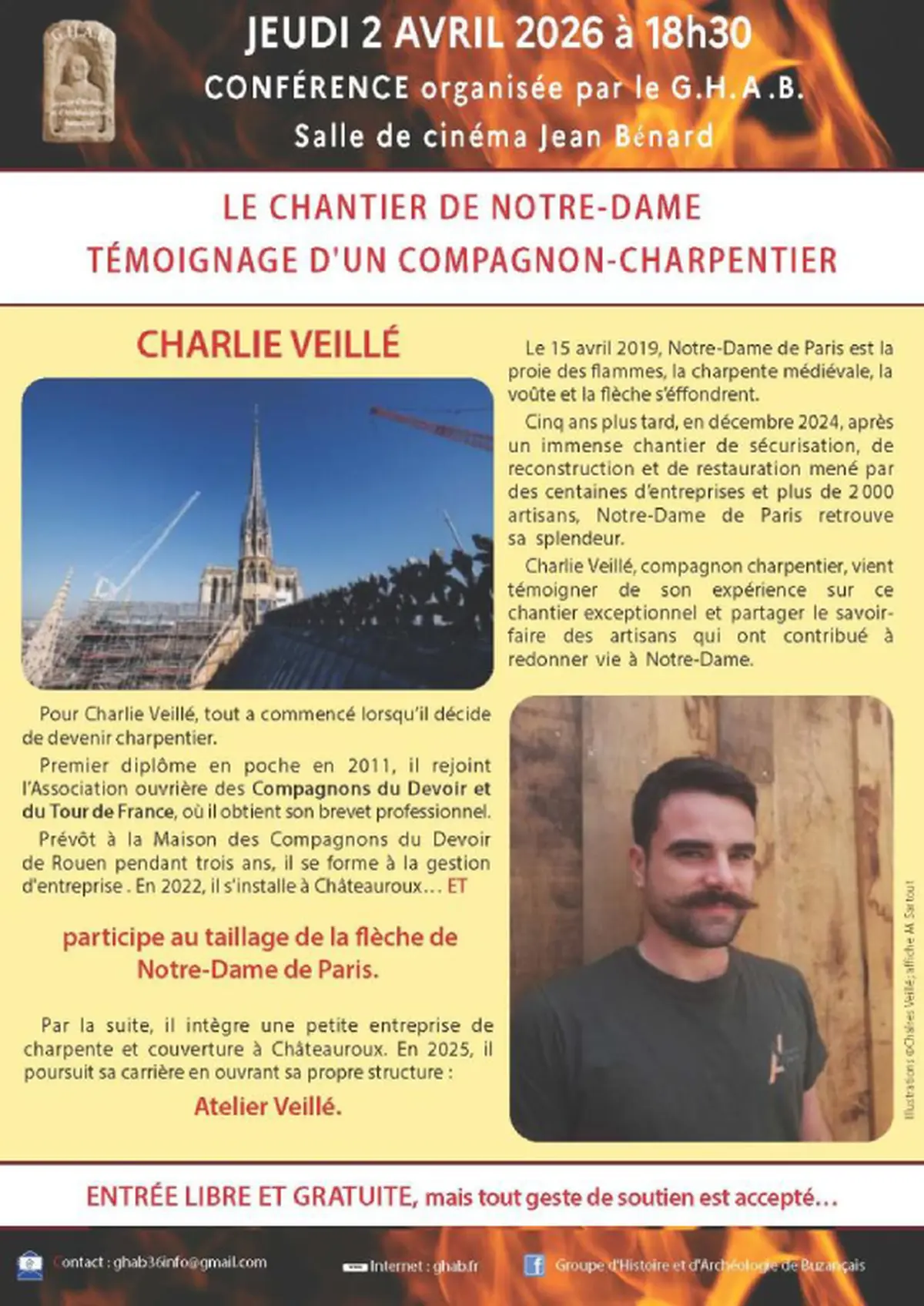 Conférence : Le chantier de Notre-Dame, témoignage d'un compagnon-charpentier