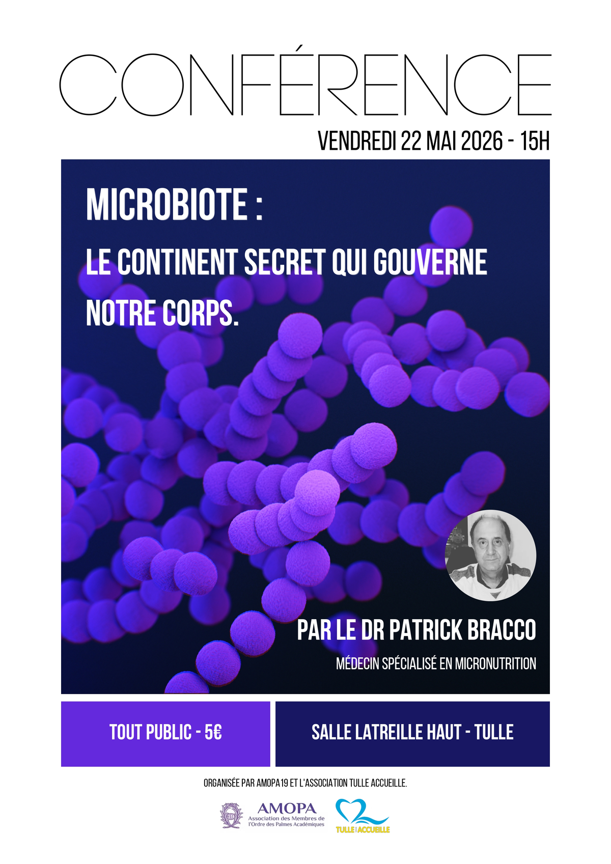 Conférence : Le microbiote : le continent secret qui gouverne notre corps