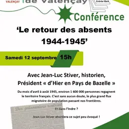 Conférence : Le retour des absents 1944-1945