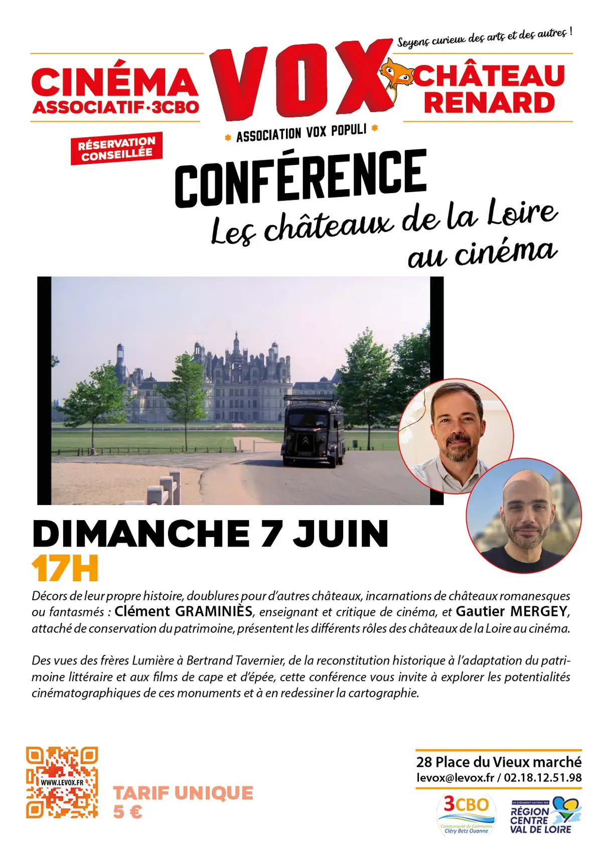 Conférence : les châteaux de la loire au cinéma