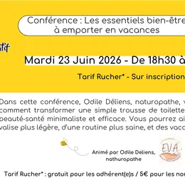 Conférence : Les essentiels bien-être à emporter en vacances