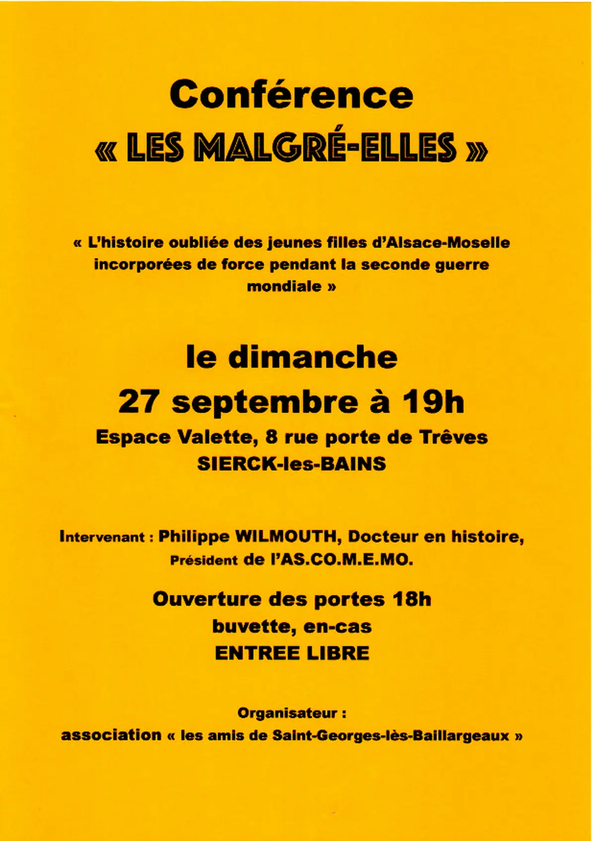 Conférence Les Malgré-Elles