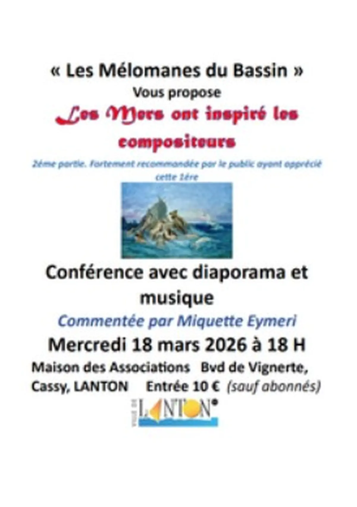 Conférence Les mers ont inspirées les compositeurs