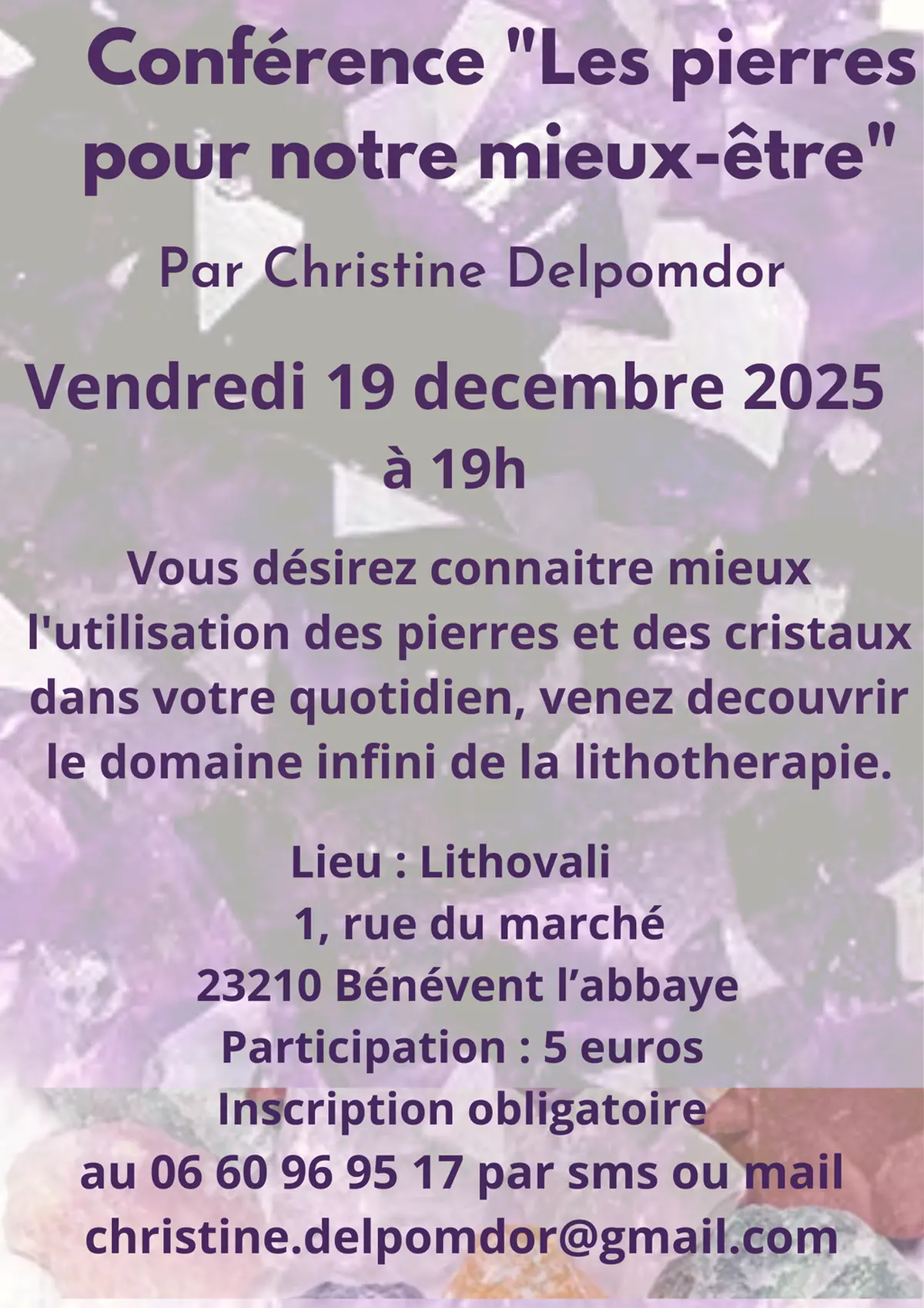 Conférence Les Pierres pour notre Mieux-Etre