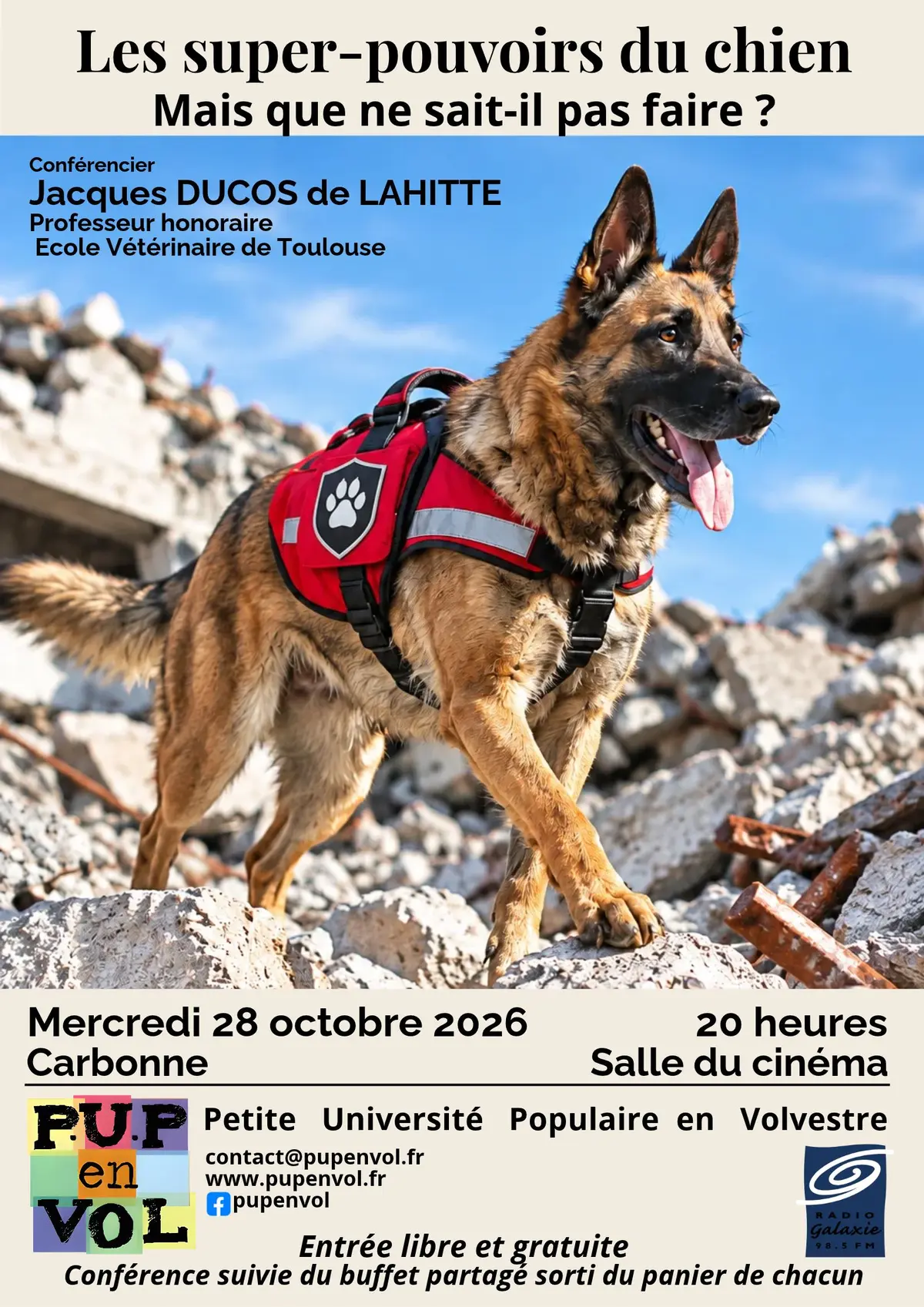 Conférence : Les Super-Pouvoirs Du Chien : Que Ne Sait-Il Pas Faire ? Par Jacques Ducos De Lahitte