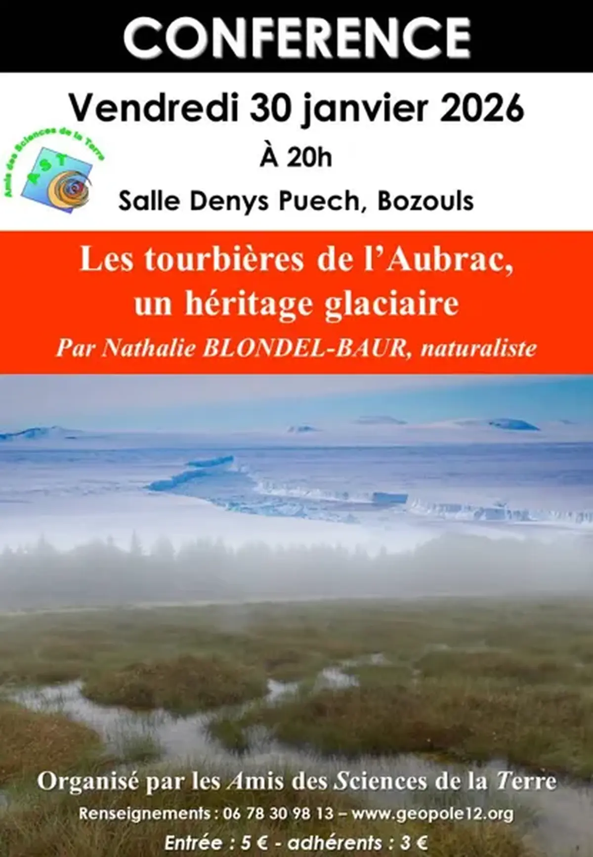 Conférence - Les tourbières de l'Aubrac, un héritage glaciaire