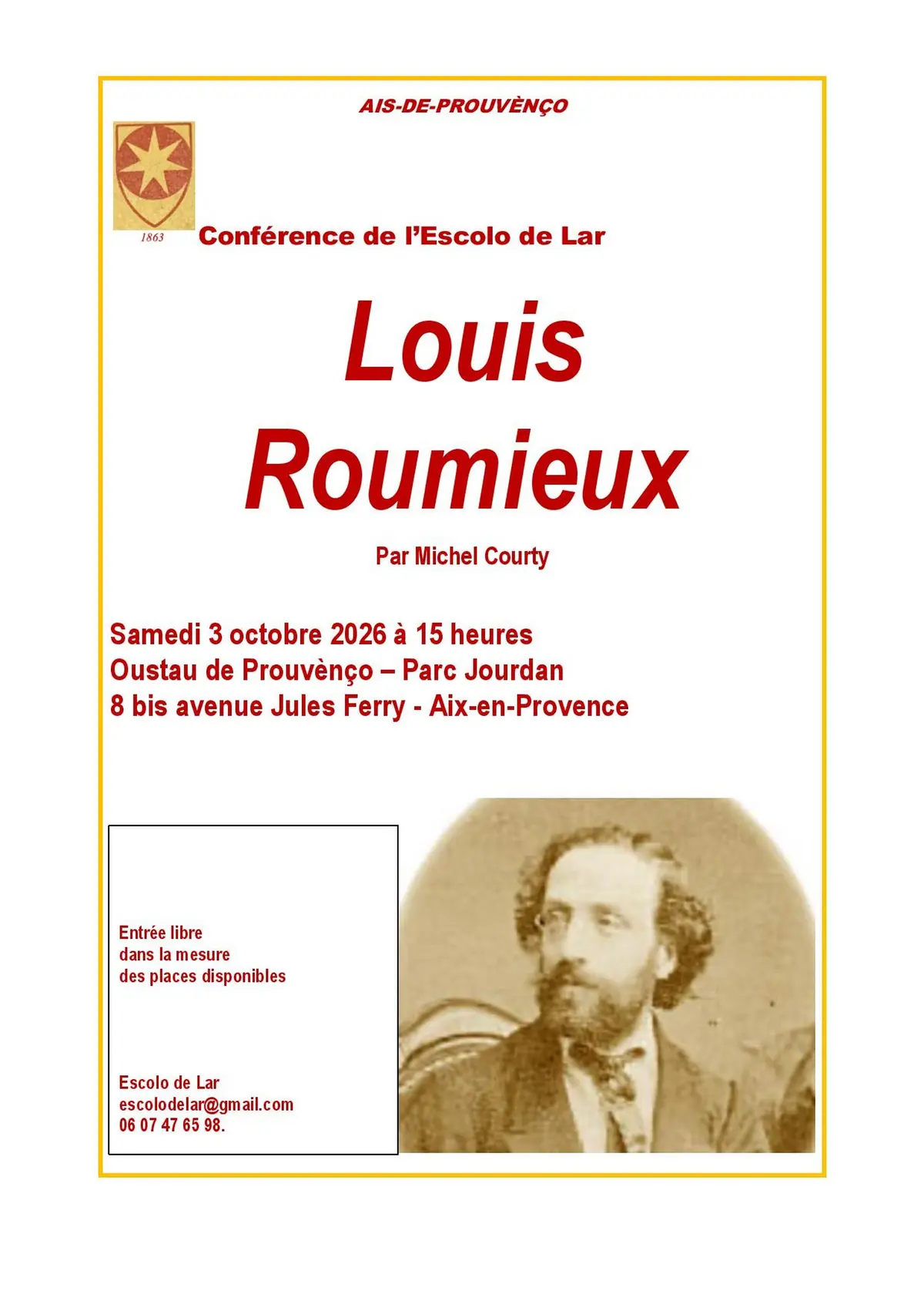 Conférence - Louis Roumieux (1829-1894)