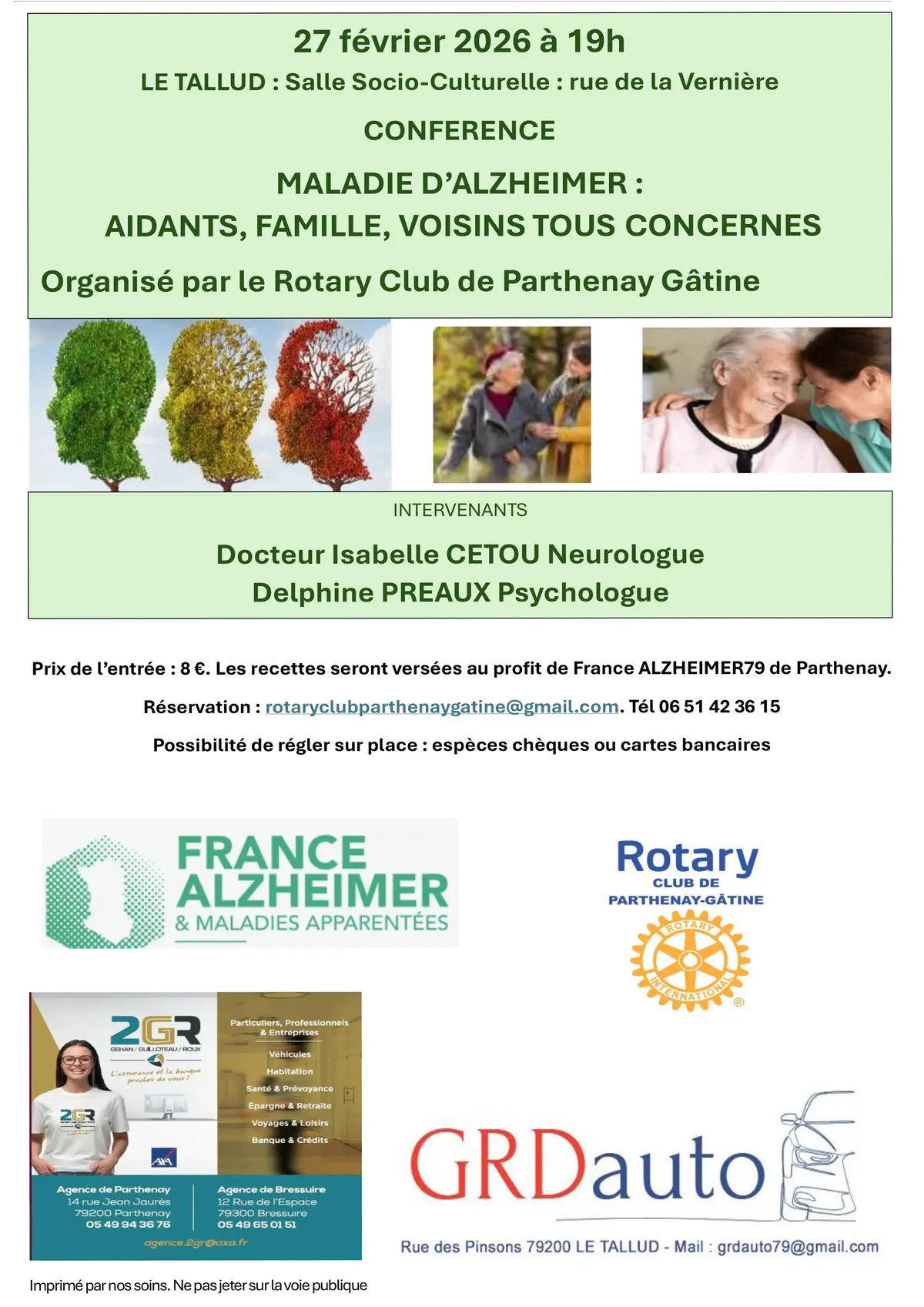 Conférence maladie d'Alzheimer : aidants, famille, voisins tous concernés !