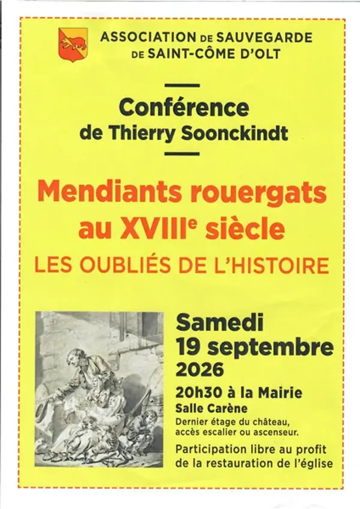 Conférence - Mendiants rouergats au XVIIIe siècle, les oubliés de l'histoire