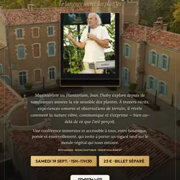Conférence : Musique des Plantes de Jean Thoby