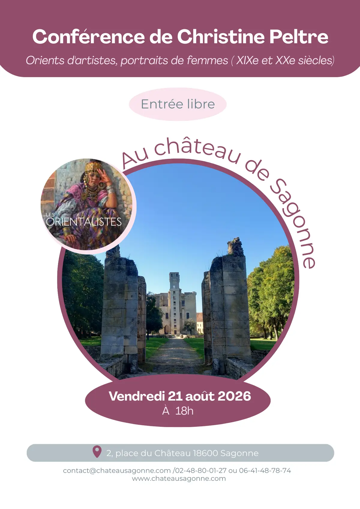 Conférence « Orients d’artistes, portraits de femmes ( XIXe et XXe siècles) »