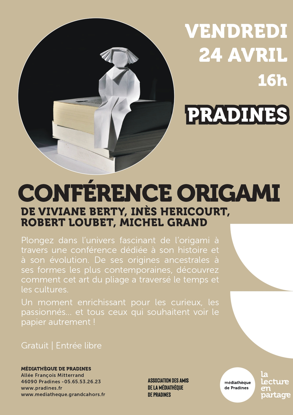 Conférence Origami à la Médiathèque de Pradines