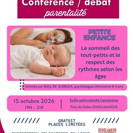 Conférence parentalité CDC Médoc Estuaire : Sommeil des tout-petits et rythmes